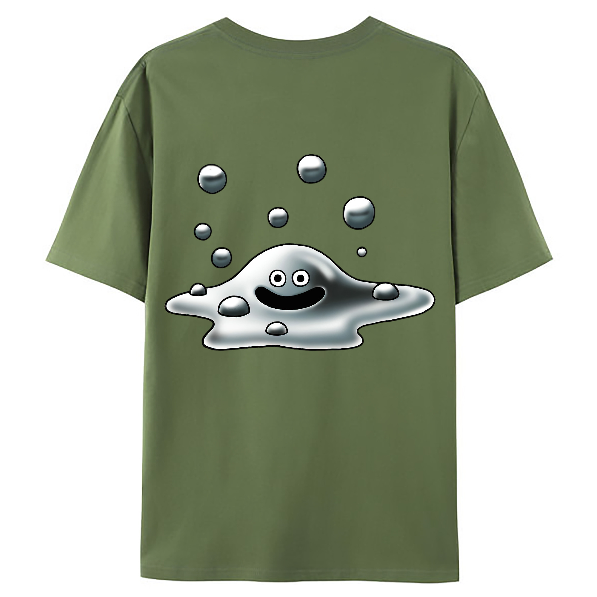 （画像用） ドラゴンクエスト Doragon Kuesuto Dragon Quest 綿100％ メンズ半袖Tシャツ（バックプリント） 通気性
